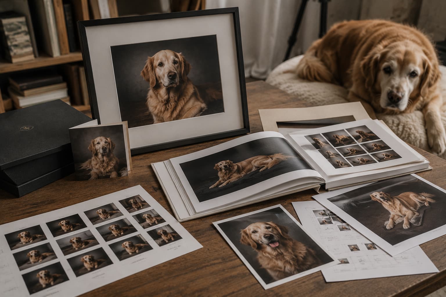 Pet portrait direction with photography, editorial layout, and campaign visual planning.